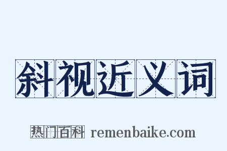 斜视近义词是什么意思的图片